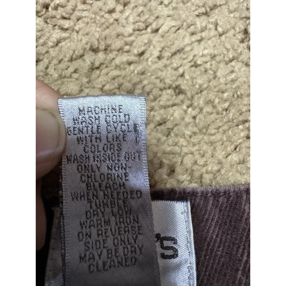 Chicos Corduroy Pants Women 2.5/14 Short Brown Mid-Rise Bootcut Pockets‎ 90's